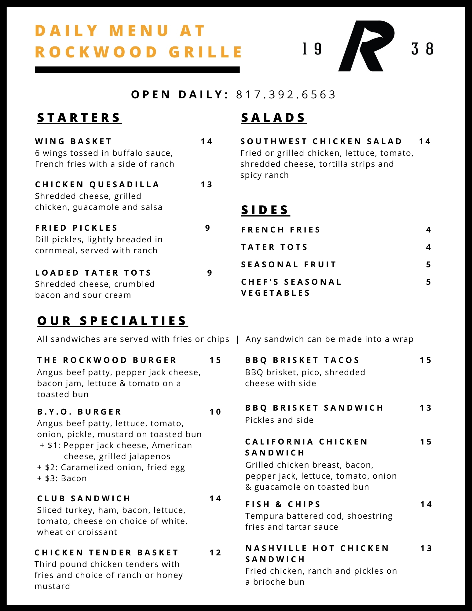 Daily Menu