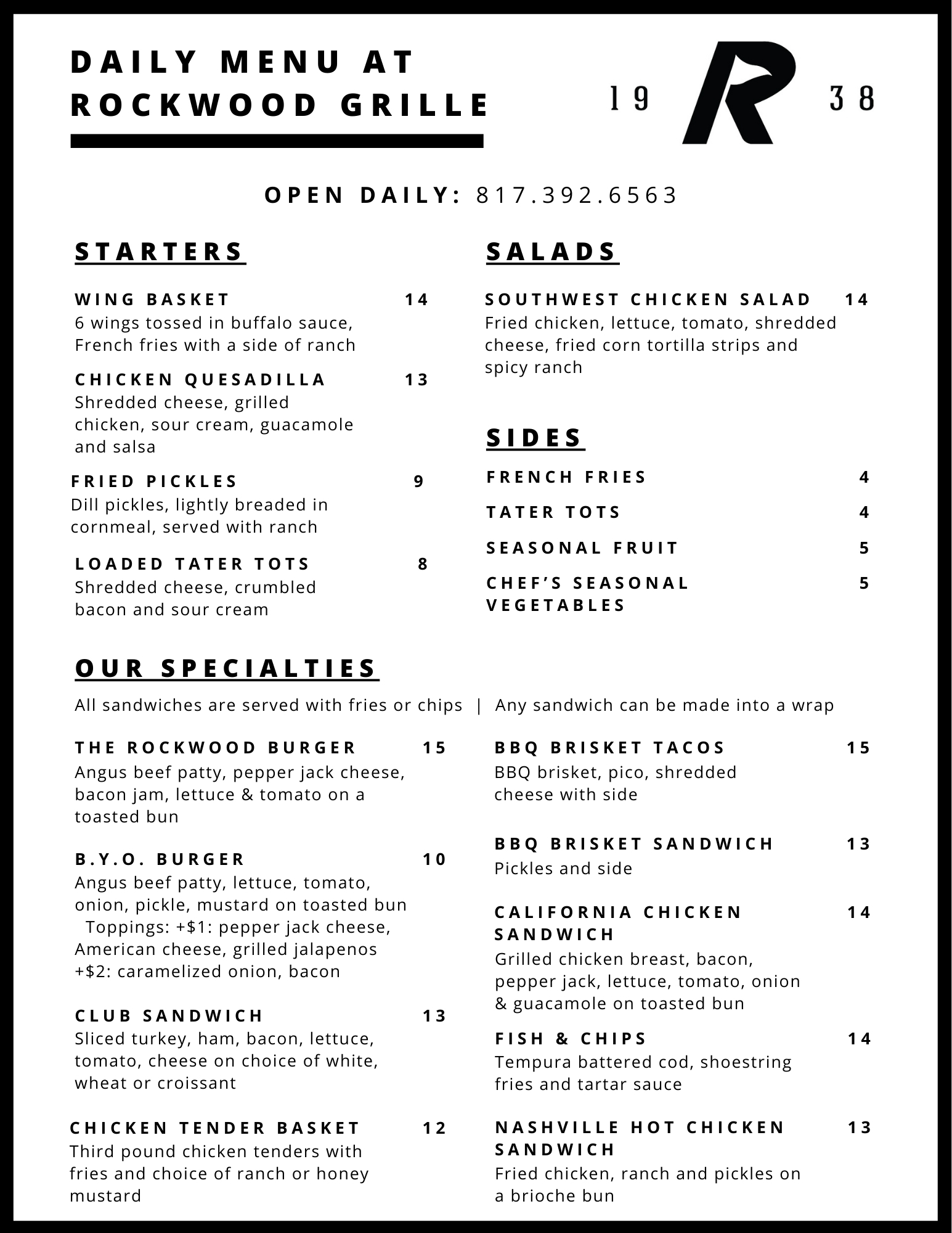 Daily Menu